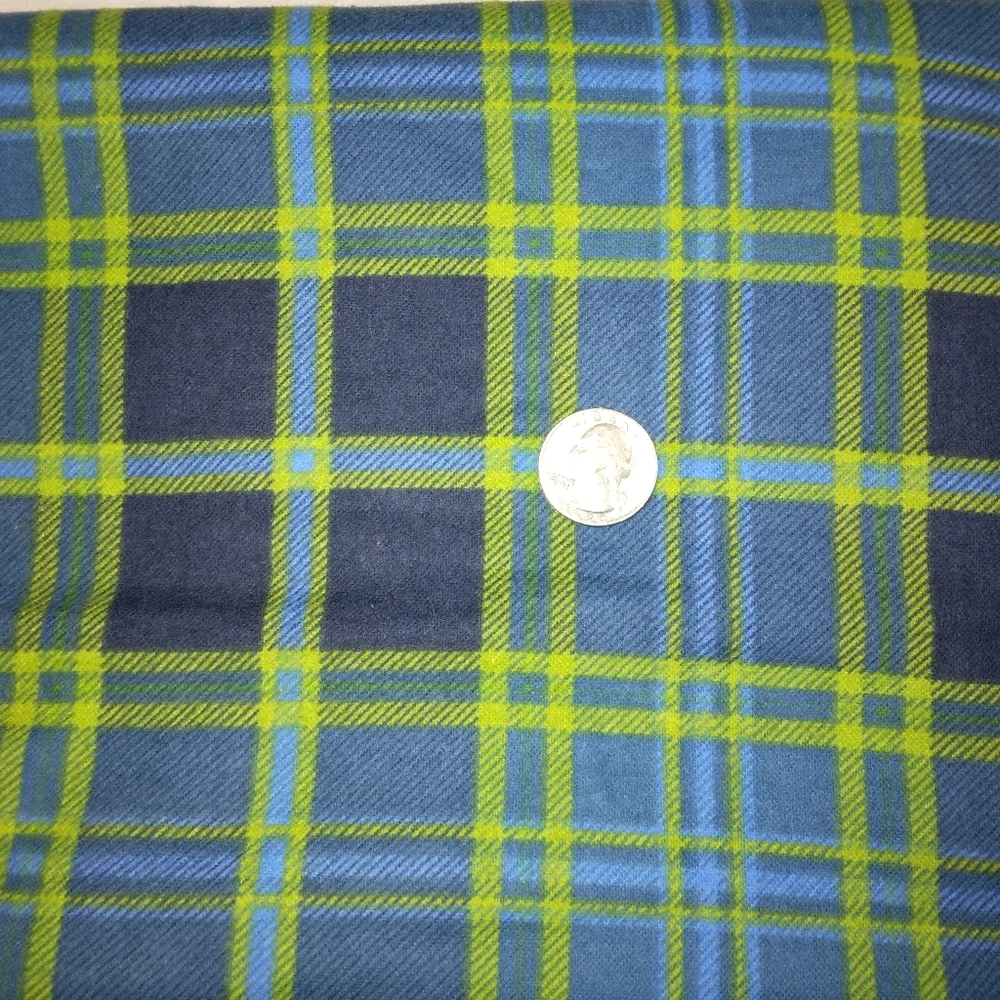 FABRIC Snuggle Flannel for Joann, flannel print, green and blue, 2 yards